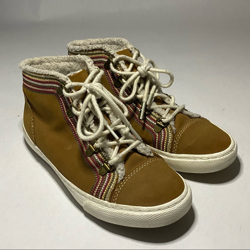 ROXY Mila Lace-Up Shoes Faux Fur WMNS SZ. 7